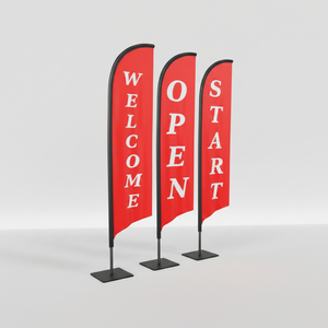 Drapeau de plage à base carrée avec logo personnalisé, impression par transfert thermique, idéal pour la promotion et les annonces d'ouverture - Product Image 1
