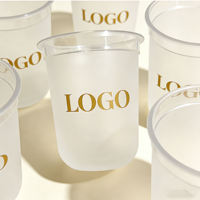 Gobelet réutilisable personnalisable avec logo en plastique PP 380ml 500ml givré en forme de U pour fêtes, mariages, boissons, café, jus, vodka