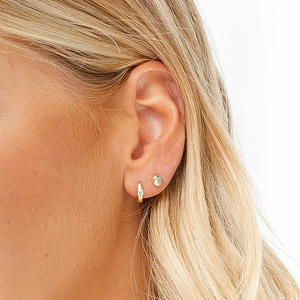 Boucles d'oreilles CANNER 2023 S925 en argent sterling avec un seul diamant moissanite, lisses, pour femmes, pour mariage ou soirée, plaquées or 18 carats - Product Image 3