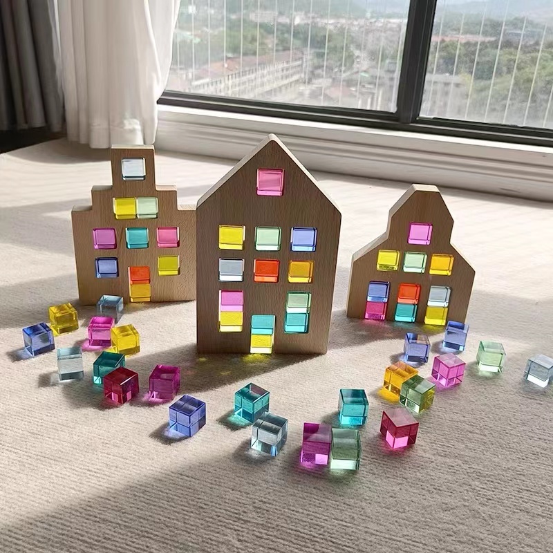 Children s Acrylic rainbow Transparent Building