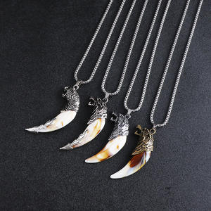 Heiß begehrte Vintage-Accessoires: Personalisierte Wolfszahn-Hip-Hop-Halskette mit langem Anhänger aus Legierung für Herren – Ideales Geschenk - Product Image 5