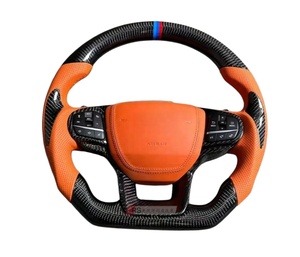 Volant en cuir et fibre de carbone personnalisé adapté aux Ford Transit Tourneo C-MAX Kuga St V348 Mk8 2018 2019 <span class=keywords><strong>2023</strong></span> 2021 2022 - Product Image 5