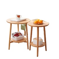 Mesa auxiliar de madera para sala de estar, mueble de dormitorio y espacios pequeños, con almacenamiento, moderna, fácil montaje, mesa de centro lateral redonda