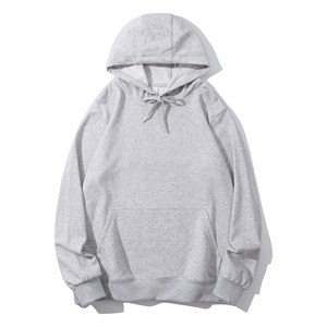 Sudadera con Capucha Gris para Hombre, de Algodón, Color Sólido, Corte Holgado Informal, Tejida, Manga Larga, para Otoño e Invierno - Product Image 1