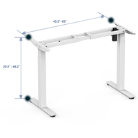 Pied de Table en acier, 2 pièces, cadre de bureau électrique réglable, réglage automatique de la hauteur