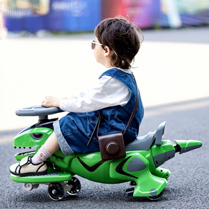 รถโยกหมุนได้สำหรับเด็กอายุ 1 ปีขึ้นไป ของเล่นขี่เล่นสำหรับพ่อแม่ลูก เด็กชาย เด็กหญิง ของขวัญวันเด็ก ลายไดโนเสาร์ <span class=keywords><strong>สี</strong></span><span class=keywords><strong>เบ</strong></span>จเทา - Product Image 1