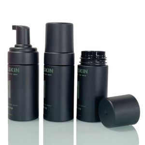 Wholesale 50ml 60ml Travel Size Black PET Plastic Facial Cleanser Mousse Foam <b>Pump</b> <b>Bottles</b> for Skin Care Packaging - Product Image 4
