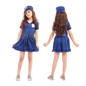 Cheap Custom Girls Dress Set Halloween Cosplay Police Costumes Party Costumes For Kids