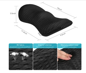 Coussin de voiture portable réglable en hauteur avec mousse à mémoire de forme 4D en maille respirante, écologique, amovible et lavable, pour le soutien lombaire et <span class=keywords><strong>sciatique</strong></span> - Product Image 6
