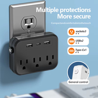 Adaptateur de prise murale standard US 110V, multiprise avec charge rapide USB Type-C pour la maison, le bureau, la cuisine et les voyages
