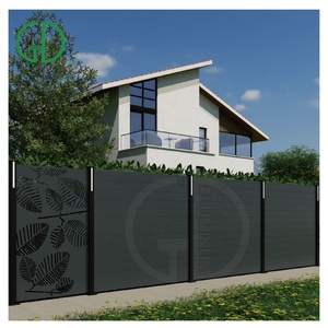 Panneaux de clôture en aluminium noir pour jardin et piscine, sans rouille, faciles à assembler, imperméables, <span class=keywords><strong>treillis</strong></span> en béton élégant, clôtures et portails - Product Image 1