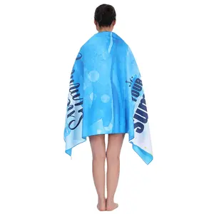 Горячая Распродажа быстросохнущее полотенце из микрофибры с защитой от песка для бассейна Семейные Путешествия OEM/ODM индивидуальное пляжное полотенце с цифровой печатью