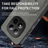 Funda Protectora Magnética de Cuero PU Mate con Protección de Lente para Xiaomi Redmi Note 15 Pro + / Note 15, Compatible con Carga Inalámbrica