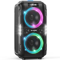 W-King T9PRO Haut-parleurs avec micros 120W Haut-parleur de fête Système de karaoké portable Haut-parleur DJ avec caisson de basses Haut-parleur de cinéma maison
