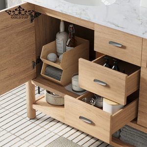 Gabinete Goldtop personalizado <span class=keywords><strong>de</strong></span> fábrica, venta al por mayor, tocador <span class=keywords><strong>de</strong></span> baño <span class=keywords><strong>de</strong></span> madera contrachapada, diseño plano, tocador <span class=keywords><strong>de</strong></span> baño sin marco para <span class=keywords><strong>alquiler</strong></span> <span class=keywords><strong>de</strong></span> apartamento - Product Image 2