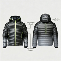 Chaqueta Acolchada con Capucha para Hombre con Logotipo Personalizado, Chaqueta de Plumón Brillante a Prueba de Viento para Invierno, Chaqueta de Plumón para Hombre al por Mayor OEM