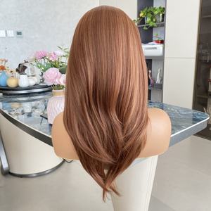 Supplier Wholesale Prices Ginger Brown Mixed Layered Straight <b>Synthetic</b> Headband <b>Wig</b> for Black Women - Product Image 5