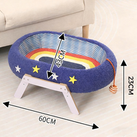 Planche à gratter durable sans perte pour chat Motif solide Sisal Corde pour chat Lit et jouet Combo pour toutes les saisons