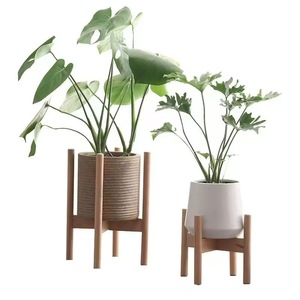 Solid Wood Plant <b>Stand</b> With Four <b>Corner</b> Base For Home Balcony And Living Room Use - Product Image 3