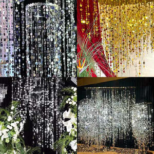 Guirnalda de Lentejuelas de 1m, Cortina de Lentejuelas Dobles de 3+5cm, Decoración Multicolor <span class=keywords><strong>para</strong></span> Bodas, <span class=keywords><strong>Cumpleaños</strong></span> y Cabinas de Fotos <span class=keywords><strong>para</strong></span> Fiestas - Product Image 1