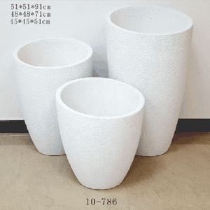 Maceta de flores de poliresina blanca, maceta de urna de piedra arenisca romana de jardín - Product Image 2