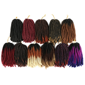 Estensioni per capelli sintetiche ricce pre-looped a 60 fili, 11 colori, per intrecciatura, <span class=keywords><strong>trecce</strong></span> ombre, twist a molla all'uncinetto - Product Image 1