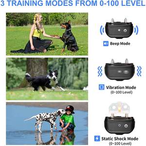 Venta al por mayor fácil-operación Beep <span class=keywords><strong>Shock</strong></span> Vibración Collar de entrenamiento para perros con control remoto automático Anti ladridos para perros - Product Image 5