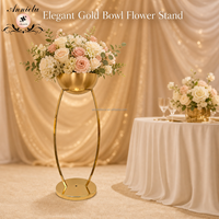 Support à fleurs en métal doré ANNIELU, centre de table de mariage, vase haut pour la décoration de table de réception d'événements et de fêtes