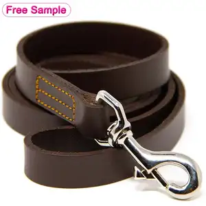 1pc MOQ to Customized Logo Leads and Collars Rope Big Large Medium Small Dogs Full Grain Genuine Leather Dog Leash