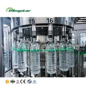 मिंगस्टार उच्च क्षमता पूर्ण स्वचालित बोतल तरल पानी पीने का पानी उत्पादन लाइन भरने की मशीन
