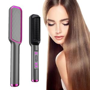 2 in 1 <b>Heating</b> Ceramic Ionic Brush Hair Straightener <b>Comb</b> Popular Fast <b>Heating</b> Hair Straightener Brush - Product Image 4
