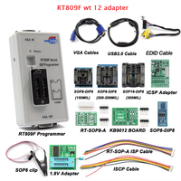 Programador ISP Serial RT809F Original con 12 Adaptadores + Adaptador de 1.8V + Clip de Prueba SOP8 + Cable EDID VGA LCD