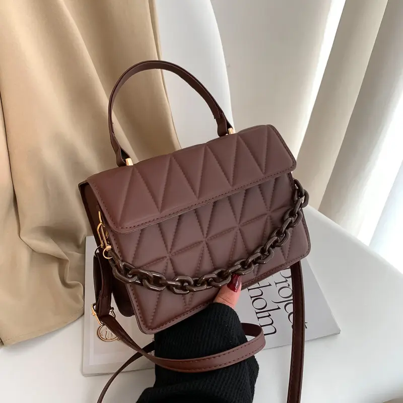 bandouliere leather quilted diamond effect crossbody mobile bag designer pu chain luxury messenger luxury women shoulder bags