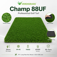 Gazon synthétique professionnel Champ 88UF à l'aspect naturel de 20 mm pour green de golf extérieur et zone sportive multi-usage