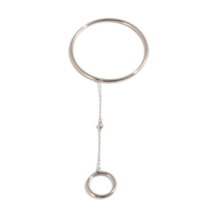 Brazalete de cadena de mano de acero inoxidable con baño de oro de 18 quilates, anillo de mano conectado, joyería para mujer, para uso diario, fiestas, regalo. - Product Image 1