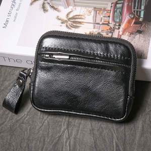 Porte-monnaie simple et élégant pour homme, portefeuille en cuir véritable, pochette zippée en cuir souple pour femme, porte-cartes grande capacité - Product Image 4
