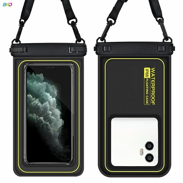 Floating Waterproof Phone Pouch Sealing Strip Portable Cell Phone Dry Bag Float WaterProof Bag for Beach Water Under 7 Inch