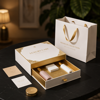 Boîte cadeau rigide à rabat personnalisée haut de gamme, imprimée, multi-compartiments, matériaux recyclés, doublure en éponge, emballage en papier kraft