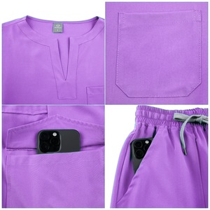 Unisex Scrub Set Short Sleeve Split Uniform Moisture Wicking For Medical Dental Veterinary Hospital Use - Product Image 2