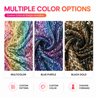 Tissu en maille à paillettes imprimé sur mesure, polyester, textile scintillant pour robe de soirée, vêtements de danse, fournisseur en gros de mode