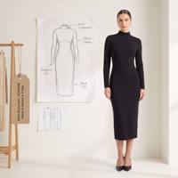 Jupe moulante mi-longue noire à strass et froncée pour femmes, fabricant de vêtements sur mesure OEM ODM