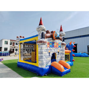 Château gonflable géant à thème avec double toboggan et tour de dragon pour les fêtes d'anniversaire <span class=keywords><strong>des</strong></span> enfants, les événements de carnaval dans la cour - Product Image 3