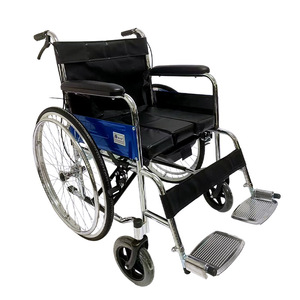 Fauteuil roulant manuel 24 pouces avec pneus solides en PU sans air, en acier carbone noir, léger, pliable, confortable pour personnes âgées et handicapées - Product Image 2