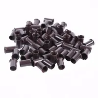1000 pièces 3.4x3.0X6.0mm Micro-anneaux en cuivre à sertir Euro Lock multicolores pour extensions de cheveux humains I-Tip