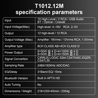 AudioWinner T1012.12M oto elektronik cirrus mantık amp PC yazılımı 31 EQ ayarlanabilir D sınıfı Dsp araç amplifikatör