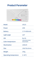 KAZHI Luz de vídeo RGB portátil en la Cámara Luz de contorno de relleno Color ajustable Alto 2500K-9900K Carcasa de aleación de aluminio 4000 MAh