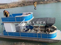25ft Double Decker Passager Gonflable Sport Yacht Trendy Aluminium Moteur Hors-Bord Certifié CE Pêche Ponton Polyvalent
