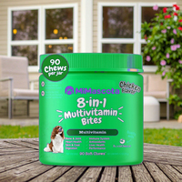 Supplément à mâcher doux nutritionnel 8 en 1 pour chat chien pur anglais composé vitamine dosage neutre suppléments de soins de santé pour animaux de compagnie