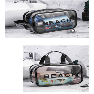 Wholesale Custom Logo Waterproof Women's <b>Makeup</b> <b>Travel</b> Toiletry Cosmetic Zipper <b>Bag</b> Custom Logo Clear Pvc Cosmetic <b>Bag</b> - Product Image 3