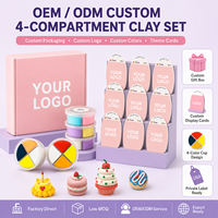 Grosir OEM Kustom Set Tanah Liat Kering 4 Kompartemen Label Pribadi Kotak Hadiah Kartu Display Pencocokan Warna Langsung dari Pabrik